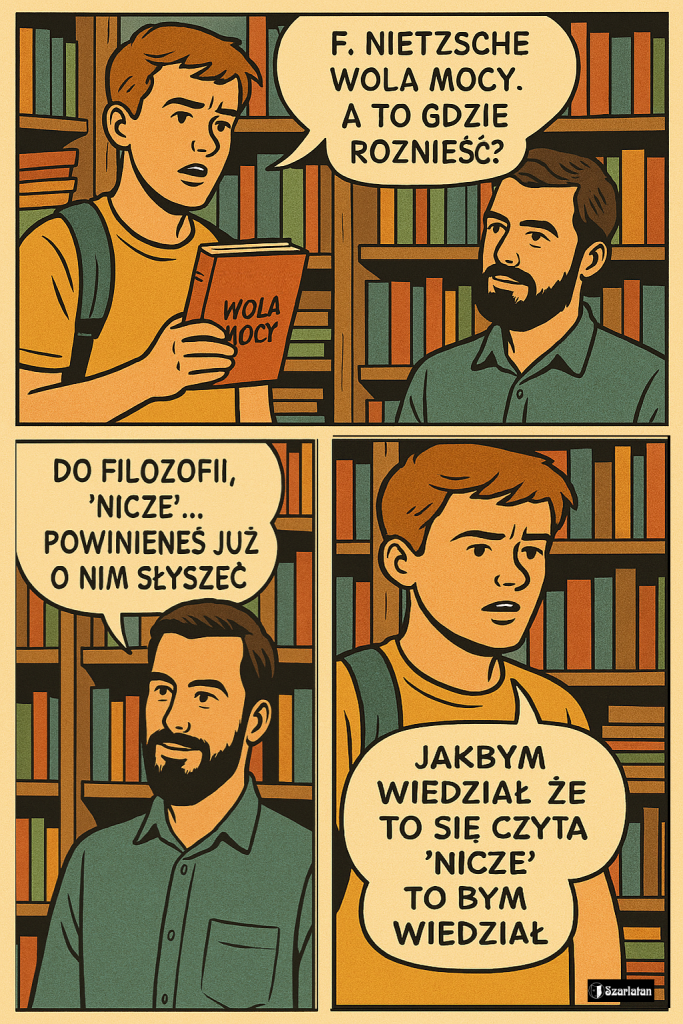 Młody człowiek i antykwariusz.