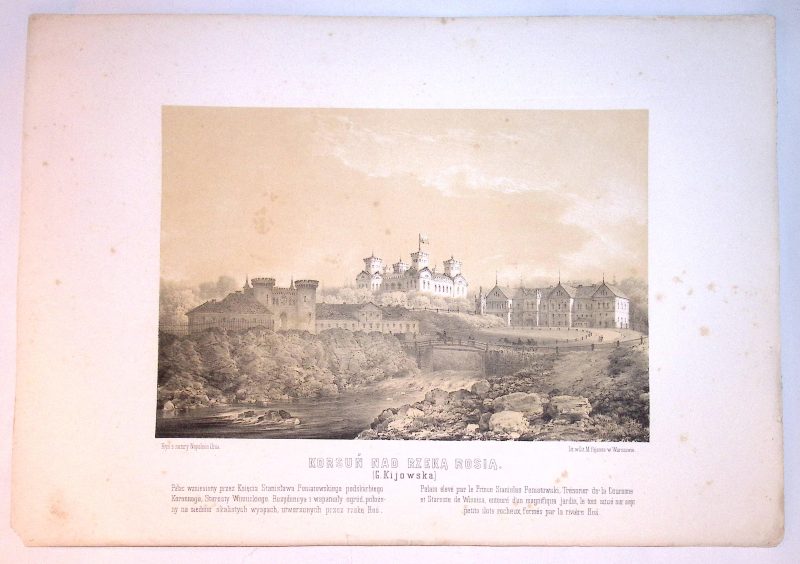 Napoleon ORDA (1807-1883) 093 KORSUŃ NAD RZEKĄ ROSJĄ (G. Kijowska) z: Album widoków historycznych Polski