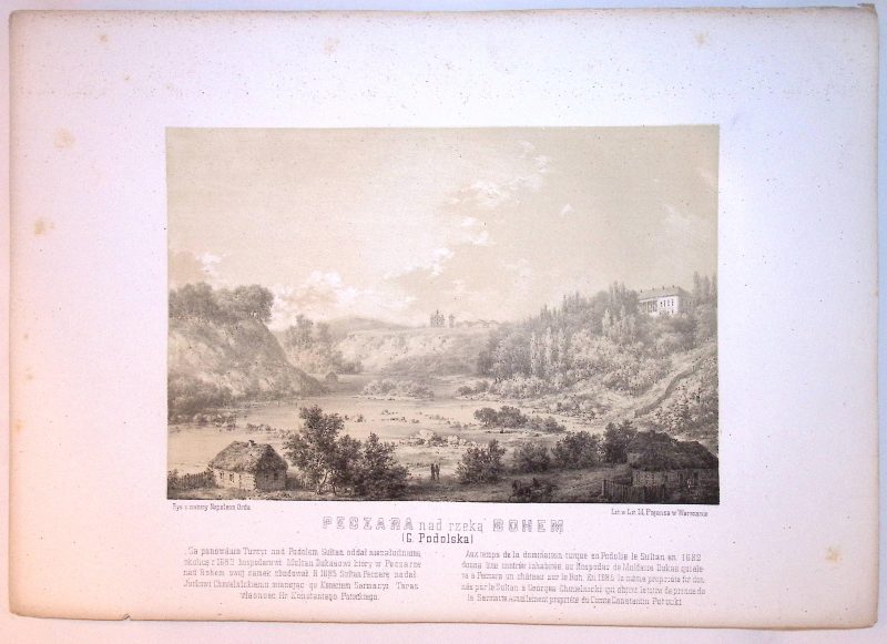 Napoleon ORDA (1807-1883) 131 PECZARA nad rzeką BOHEM (G. Podolska) z: Album widoków historycznych Polski