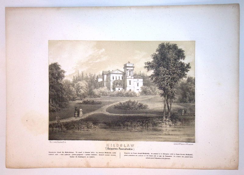 Napoleon ORDA (1807-1883) 161 MIŁOSŁAW (Księstwo Poznańskie) z: Album widoków historycznych Polski