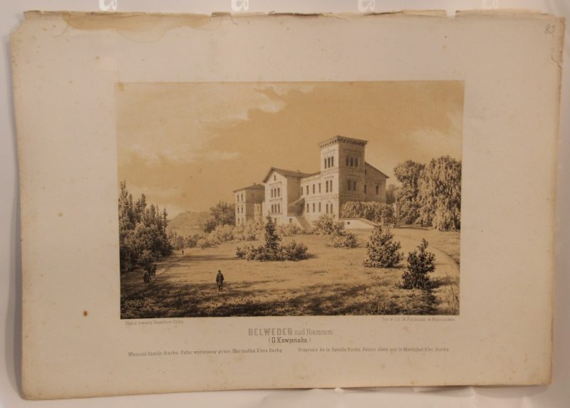 Napoleon ORDA (1807-1883) 083 BELWEDER nad Niemnem (G. Kowieńska) z: Album widoków historycznych Polski