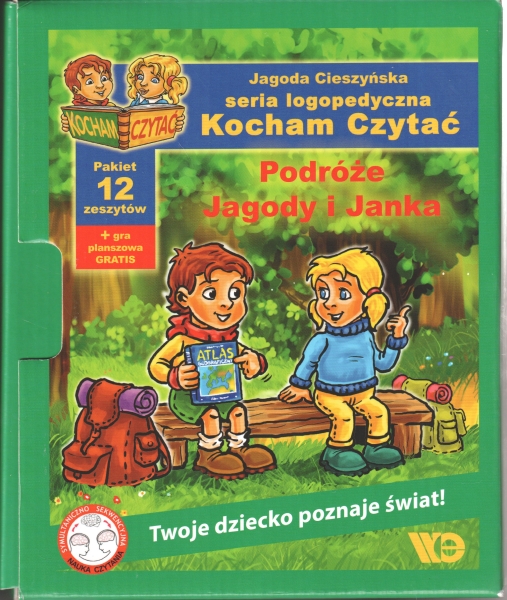 Jagoda Cieszyńska Kocham Czytać Podróże Jagody i Janka Pakiet 12 zeszytów (19-30) + Gra planszowa ( gra niepełna- nie zawiera kostki i pionków) 153482.