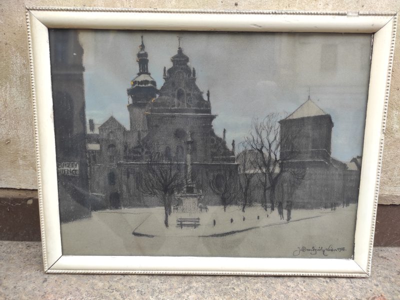 Kościół bernardynów we Lwowie, Józef Seredyński (1888-1954), pastel na papierze 1916 r.