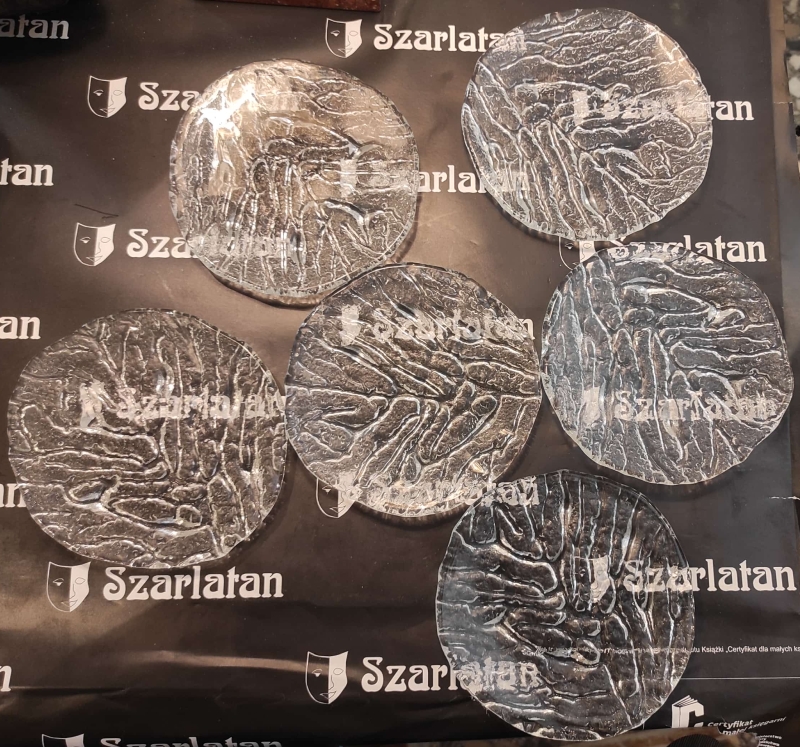 Zestaw 6 talerzy deserowych – proj. Ivo Rozsypal dla Borocrystal Nový Bor, Czechosłowacja, lata 70. 212118.