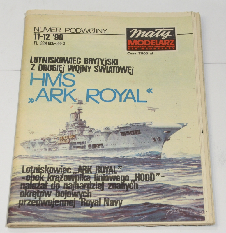 Mały Modelarz 11-12/1990 Lotniskowiec brytyjski z drugiej wojny światowej HMS „Ark Royal”