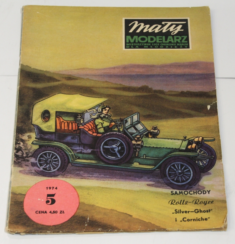 Mały Modelarz 5/1974 Samochody osobowe Rolls-Royce „Silver-Ghost” z 1907 i „Corniche” z 1971 r.